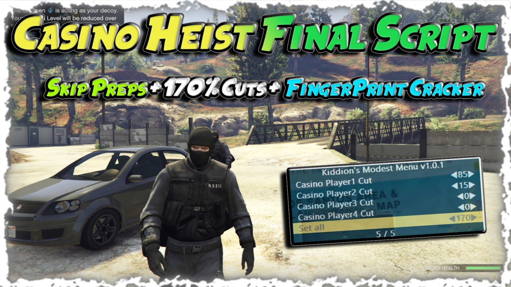 GTA V Casino Heist Preps + 170% Cuts + FingerPrint Caracker Script for Kiddions Mod Menu 1.0.1