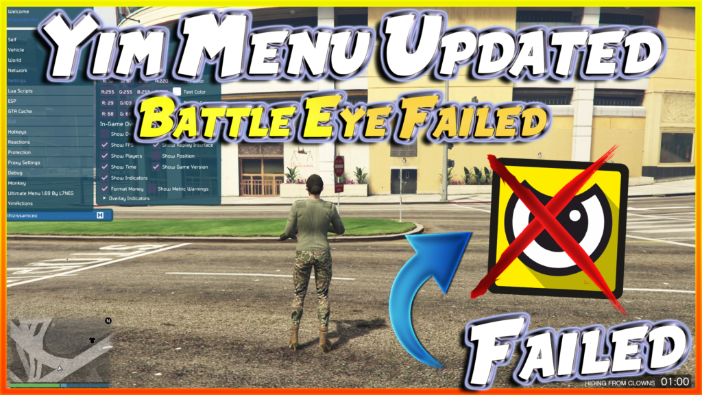 GTA V Yim Menu Updated bypassed Battle Eye Update Battle Eye Anti Cheat Failed Free Yim Menu
