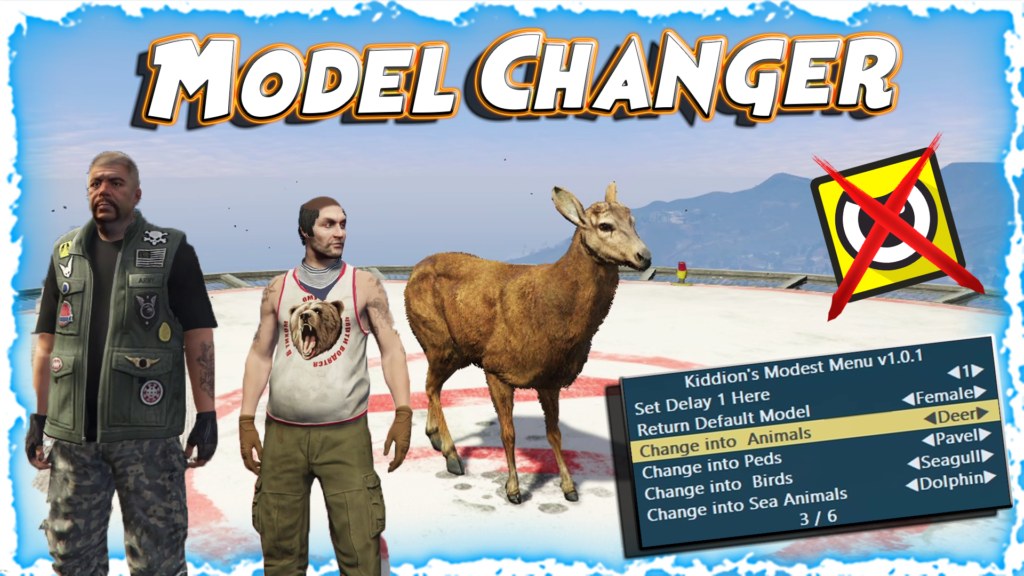 Model Changer SCRIPT for KIDDIONS 1.0.1 UPDATED with Battle Engine Bypassed Updated for Latest DLC GTA V 1.69