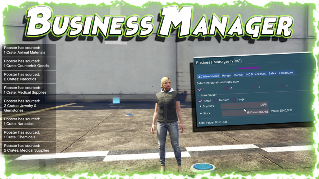 GTA V 1.69 Business Manager Auto-Resupplier Cargo for Yim